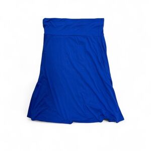 Doublju Vibrant Blue Midi Skirt